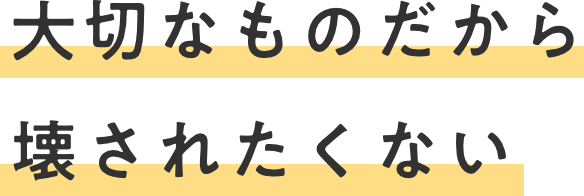 大切なものだから壊されたくない